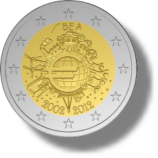 2012 Belgien Gemeinschaftsausgabe 10 Jahre Euro Bargeld