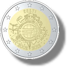 2012 Estland Gemeinschaftsausgabe 10 Jahre Euro Bargeld