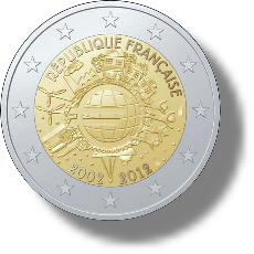 2012 Frankreich Gemeinschaftsausgabe 10 Jahre Euro Bargeld