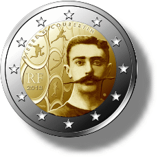 2013 Frankreich Gedenkmünze - 150. Geburtstag Pierre de Coubertin