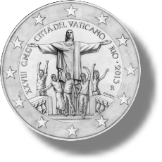 2013 Vatikan Gedenkmünze - 28. Weltjugendtag Rio de Janeiro